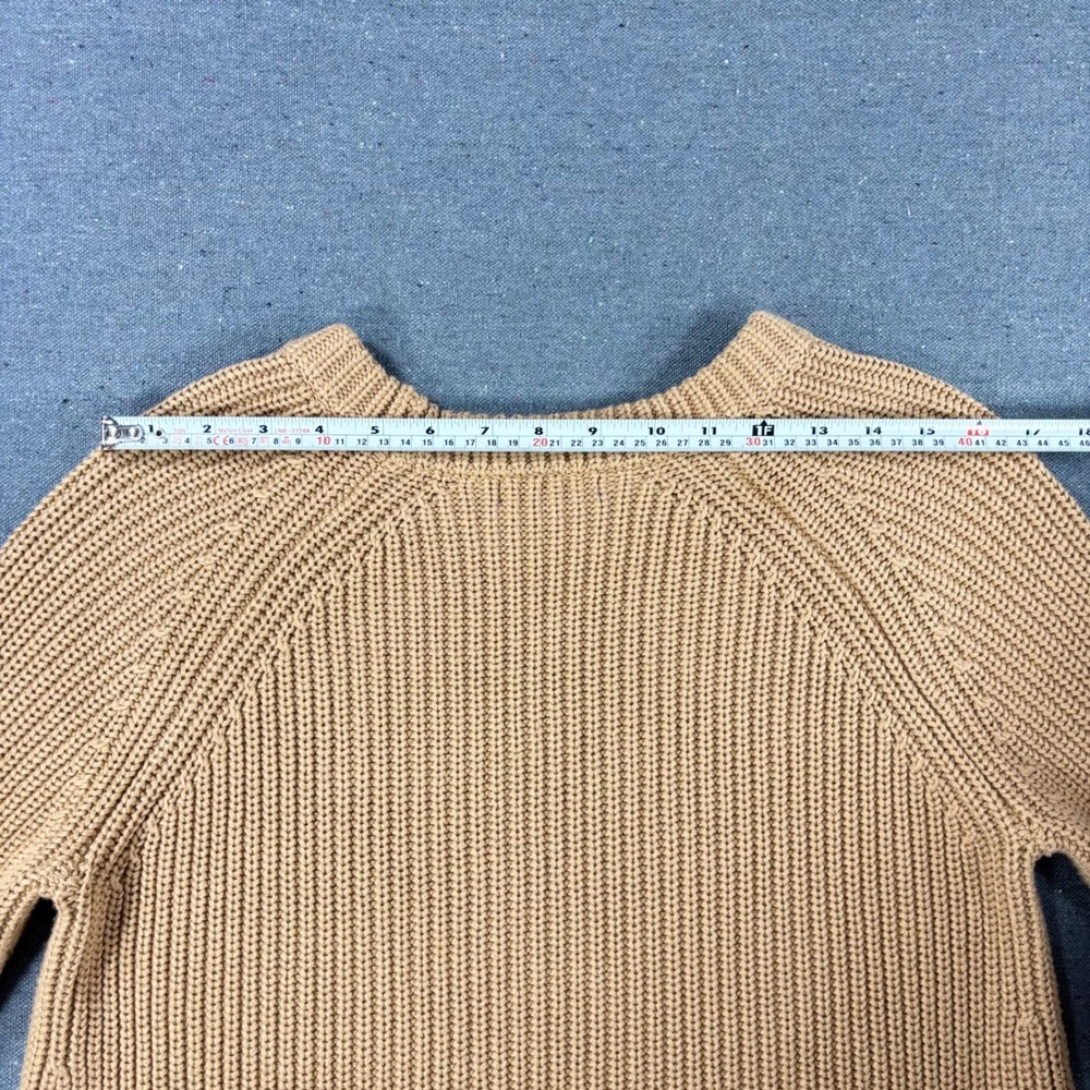 Quince Sweater Womens Small Tan Raglan Sleeve Shaker Stitch Knit Crewneck - Picture 7 of 7